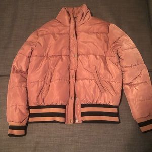 Baby pink puffer jacket